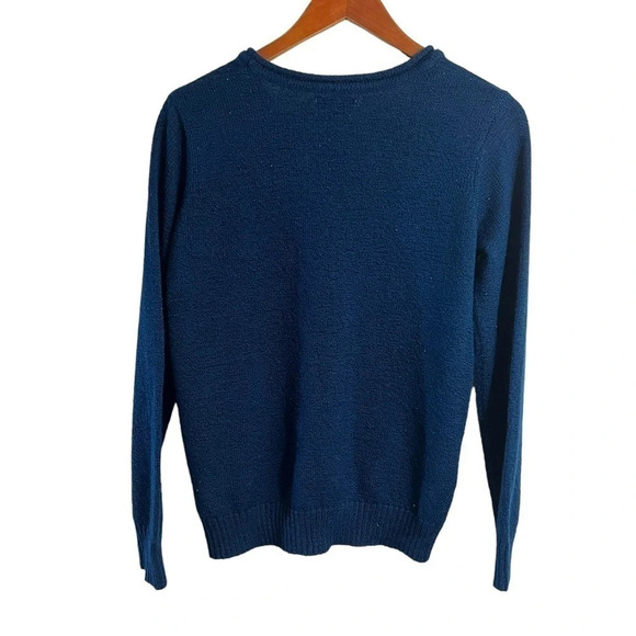 Laura Scott Blue Sweater Size Medium Long Sleeves Pullover Round Neckline Knit - Picture 2 of 6